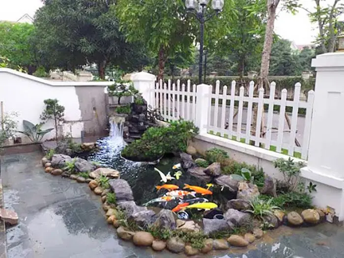 Tận hưởng không gian sống đẹp mắt với Hồ cá koi gầm cầu thang